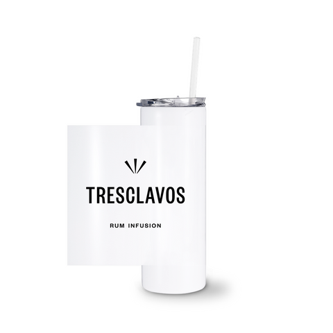 Tresclavos - White Tumblers With Straw