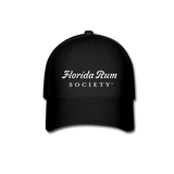 FLORIDA RUM SOCIETY - BASEBALL CAP - WHITE LOGO - black