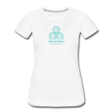 FLORIDA RUM SOCIETY - WOMEN’S PREMIUM T-SHIRT - TURQUOISE LOGO - white