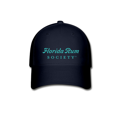 FLORIDA RUM SOCIETY - BASEBALL CAP - TURQUOISE LOGO - navy