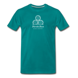 FLORIDA RUM SOCIETY - MEN'S PREMIUM T-SHIRT - WHITE LOGO - teal