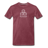 FLORIDA RUM SOCIETY - MEN'S PREMIUM T-SHIRT - WHITE LOGO - heather burgundy