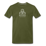 FLORIDA RUM SOCIETY - MEN'S PREMIUM T-SHIRT - WHITE LOGO - olive green