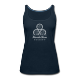 FLORIDA RUM SOCIETY - WOMEN’S PREMIUM TANK TOP - WHITE LOGO - deep navy