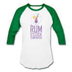 It's Rum O'Clock 2020 - Baseball T-Shirt - white/kelly green