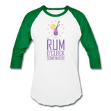 It's Rum O'Clock 2020 - Baseball T-Shirt - white/kelly green