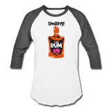 Smiling I got Rum 2020 - Baseball T-Shirt - white/charcoal