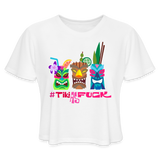 #TIKIASFUCK 1 - Women's Cropped T-Shirt - white