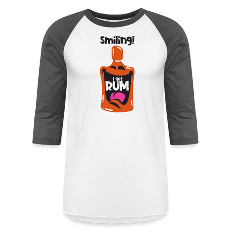 Smiling I got Rum - Baseball T-Shirt - white/charcoal