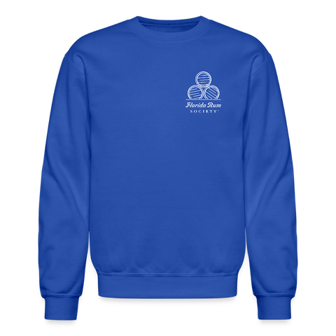 FLORIDA RUM SOCIETY - CREWNECK SWEATSHIRT - WHITE LOGO - royal blue