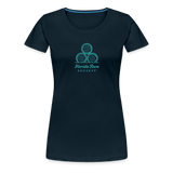 FLORIDA RUM SOCIETY - WOMEN’S PREMIUM T-SHIRT - TURQUOISE LOGO - deep navy