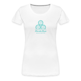 FLORIDA RUM SOCIETY - WOMEN’S PREMIUM T-SHIRT - TURQUOISE LOGO - white
