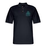 FLORIDA RUM SOCIETY - MEN'S PIQUE POLO SHIRT - TURQUOISE LOGO - midnight navy