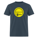 #rumeducation - Unisex Classic T-Shirt - Yellow Logo -  blue dusk