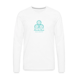 FLORIDA RUM SOCIETY - MEN'S PREMIUM LONG SLEEVE T-SHIRT - TURQUOISE LOGO - white
