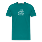 FLORIDA RUM SOCIETY - MEN'S PREMIUM T-SHIRT - WHITE LOGO - teal