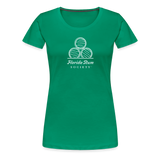 FLORIDA RUM SOCIETY - WOMEN’S PREMIUM T-SHIRT - WHITE LOGO - kelly green