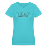Chicago Rum Festival 2022 - Women's V-Neck T-Shirt - aqua