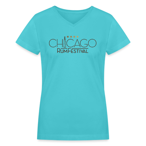 Chicago Rum Festival 2022 - Women's V-Neck T-Shirt - aqua