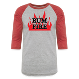 RUM FIRE - Baseball T-Shirt - heather gray/red