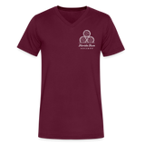 FLORIDA RUM SOCIETY - MEN'S V-NECK T-SHIRT - WHITE LOGO - maroon