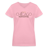 Chicago Rum Festival 2022 - Women's V-Neck T-Shirt - pink