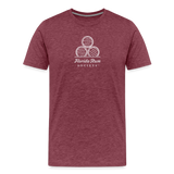 FLORIDA RUM SOCIETY - MEN'S PREMIUM T-SHIRT - WHITE LOGO - heather burgundy