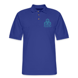 FLORIDA RUM SOCIETY - MEN'S PIQUE POLO SHIRT - TURQUOISE LOGO - royal blue
