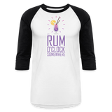 It's Rum O'Clock 2020 - Baseball T-Shirt - white/black