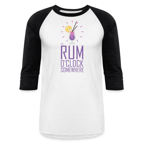 It's Rum O'Clock 2020 - Baseball T-Shirt - white/black