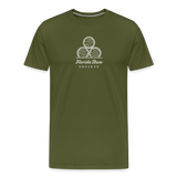 FLORIDA RUM SOCIETY - MEN'S PREMIUM T-SHIRT - WHITE LOGO - olive green