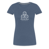 FLORIDA RUM SOCIETY - WOMEN’S PREMIUM T-SHIRT - WHITE LOGO - heather blue