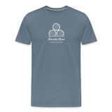 FLORIDA RUM SOCIETY - MEN'S PREMIUM T-SHIRT - WHITE LOGO - steel blue