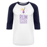 It's Rum O'Clock 2020 - Baseball T-Shirt - white/navy