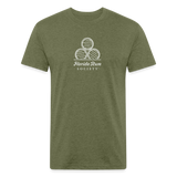 FLORIDA RUM SOCIETY - FITTED COTTON/POLY T-SHIRT BY NEXT LEVEL - WHITE LOGO - heather military green