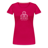 FLORIDA RUM SOCIETY - WOMEN’S PREMIUM T-SHIRT - WHITE LOGO - dark pink
