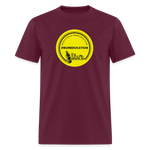 #rumeducation - Unisex Classic T-Shirt - Yellow Logo - burgundy