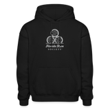 FLORIDA RUM SOCIETY - HEAVY BLEND ADULT HOODIE - WHITE LOGO - black