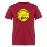 #rumeducation - Unisex Classic T-Shirt - Yellow Logo - dark red