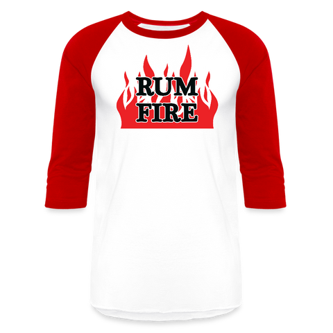 RUM FIRE - Baseball T-Shirt - white/red