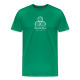 FLORIDA RUM SOCIETY - MEN'S PREMIUM T-SHIRT - WHITE LOGO - kelly green