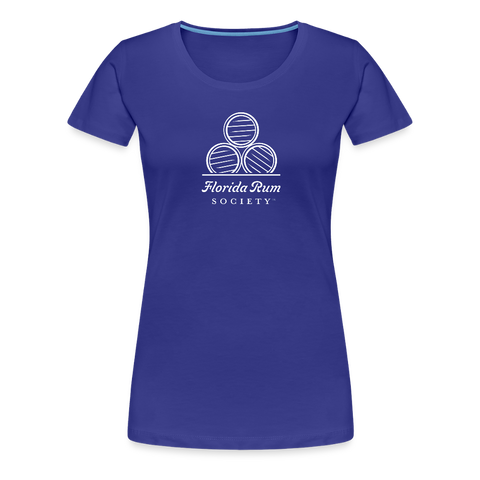 FLORIDA RUM SOCIETY - WOMEN’S PREMIUM T-SHIRT - WHITE LOGO - royal blue