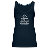 FLORIDA RUM SOCIETY - WOMEN’S PREMIUM TANK TOP - WHITE LOGO - deep navy