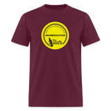 #rumeducation - Unisex Classic T-Shirt - Yellow Logo - burgundy