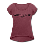 Worthy Park - Women's Roll Cuff T-Shirt - heather burgundy