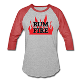 RUM FIRE - Baseball T-Shirt - heather gray/red