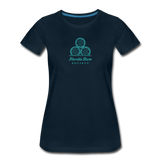 FLORIDA RUM SOCIETY - WOMEN’S PREMIUM T-SHIRT - TURQUOISE LOGO - deep navy