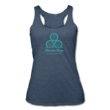 FLORIDA RUM SOCIETY - Women’s Tri-Blend Racerback Tank - Turquoise Logo - heather navy
