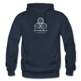 FLORIDA RUM SOCIETY - HEAVY BLEND ADULT HOODIE - WHITE LOGO - navy