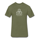 FLORIDA RUM SOCIETY - FITTED COTTON/POLY T-SHIRT BY NEXT LEVEL - WHITE LOGO - heather military green